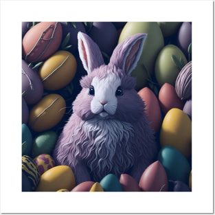 cute easter egg bunny sticker Posters and Art